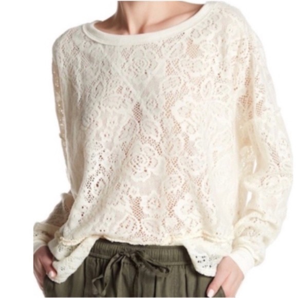 Free People Tops - Free People - Lace Cream Blouses Top